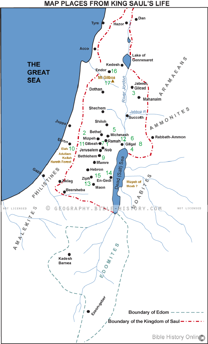 Map of Places From King Saul’s life hero image